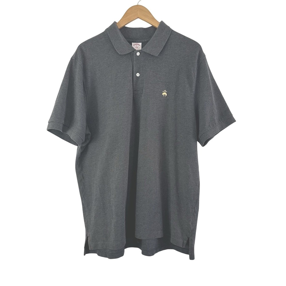 Brooks Brothers 1818 Performance Polo Shirt Mens XL Gray‎ Original Fit Cotton